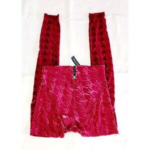 Savage X Fenty Risque Taker Houndstooth High-Waist Legging Red Plum Size S
